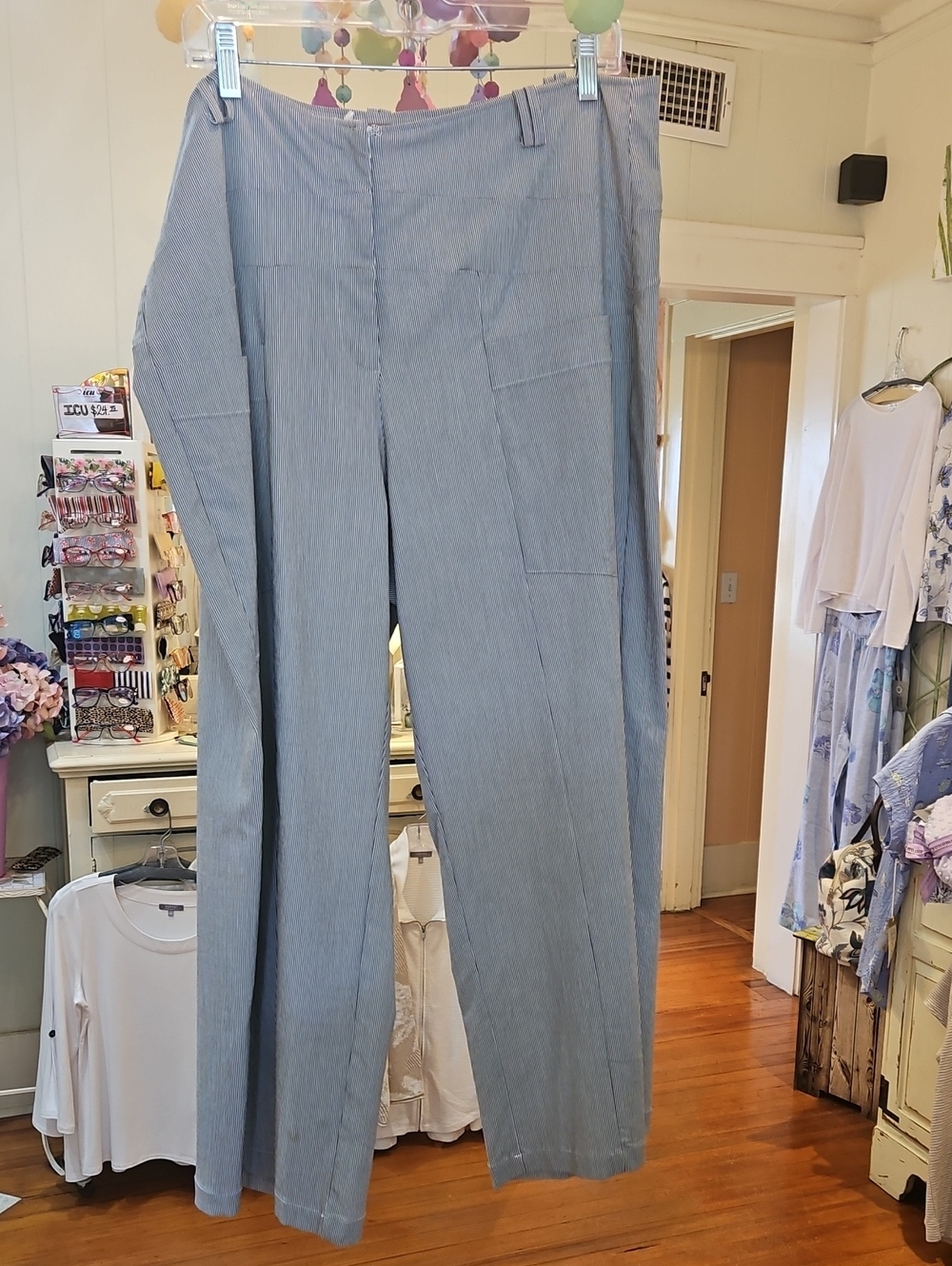 Habitat Light Blue Pinstripe Wide Leg Pants